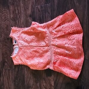 Orange Lace Peplum Top